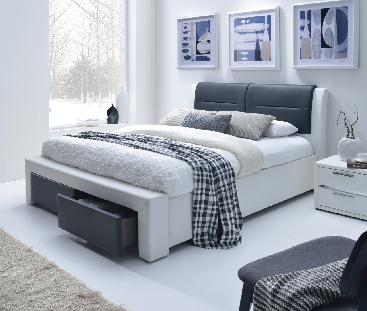 Ekskluzywne łóżko tapicerowane Cassandra S 160