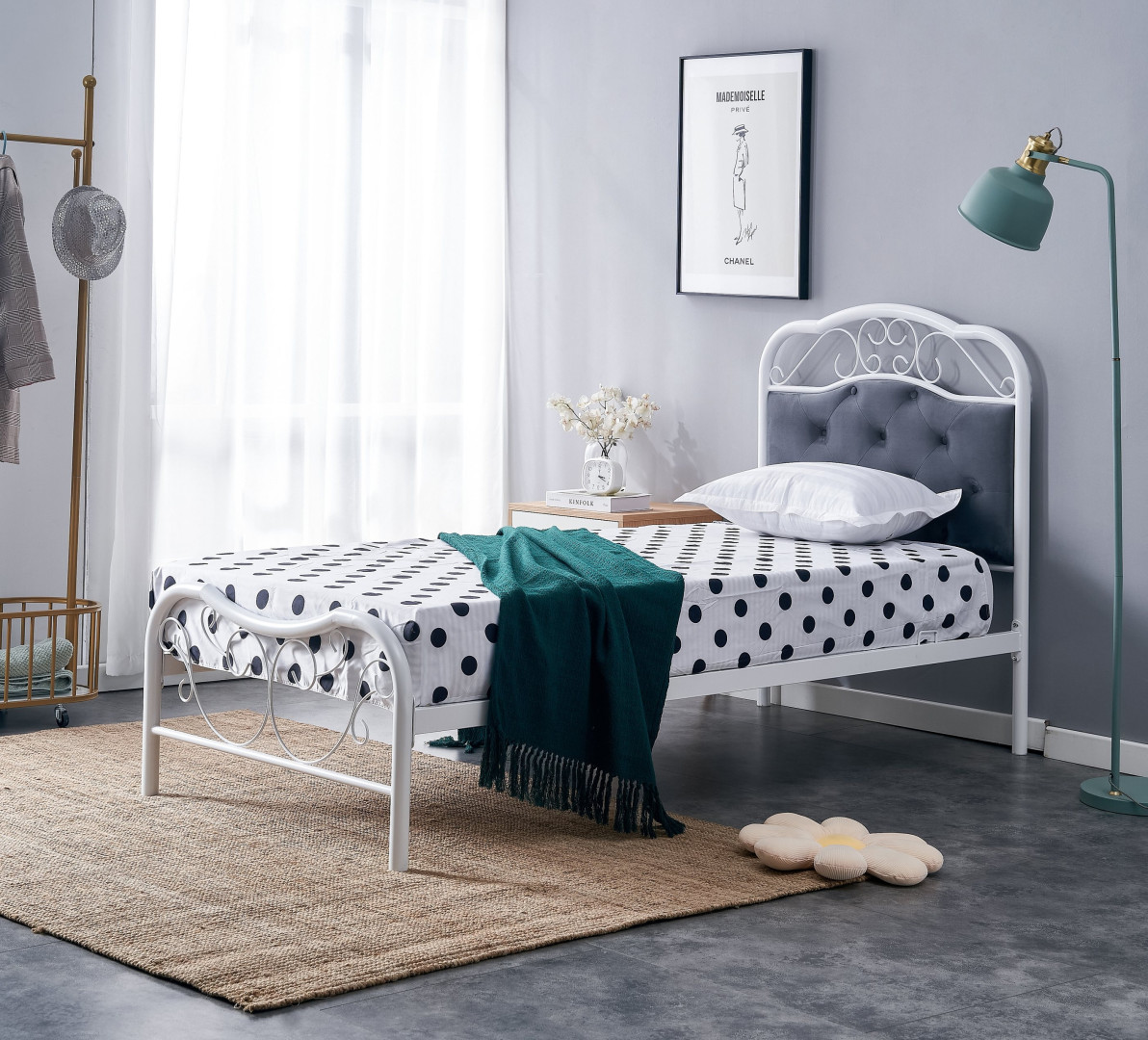 Produkt w kategorii: Łóżka, nazwa produktu: Łóżko Halmar FABRIZIA białe metalowe