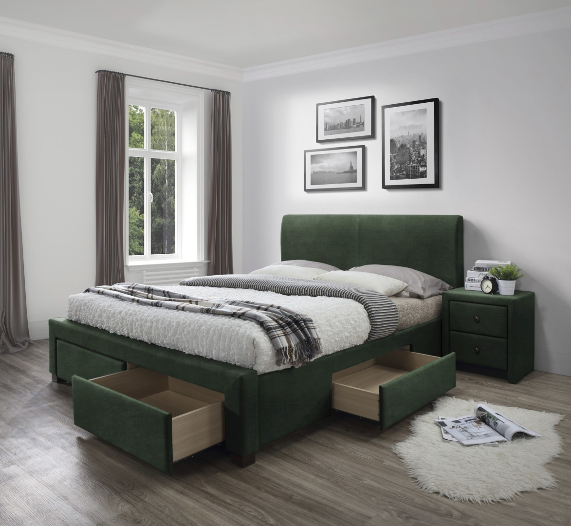 Produkt w kategorii: Łóżka, nazwa produktu: Luksusowe łóżko Modena 3 Velvet