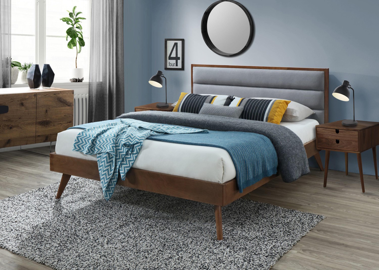 Eleganckie łóżko tapicerowane Orlando