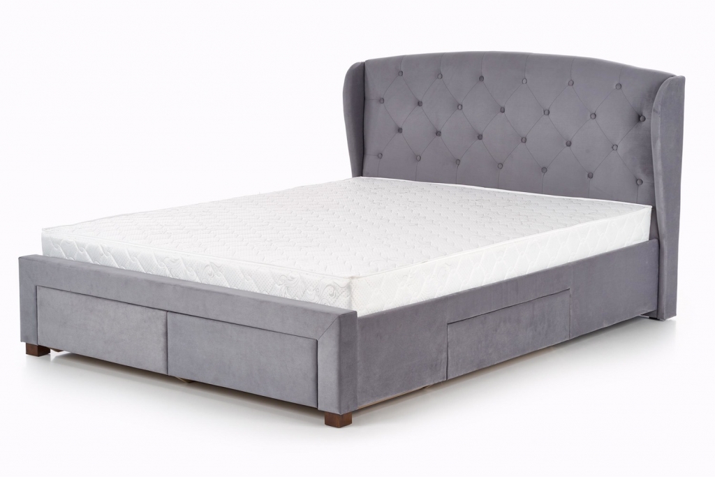 Produkt w kategorii: Łóżka, nazwa produktu: Łóżko Sabrina Elegance Velvet Orzech