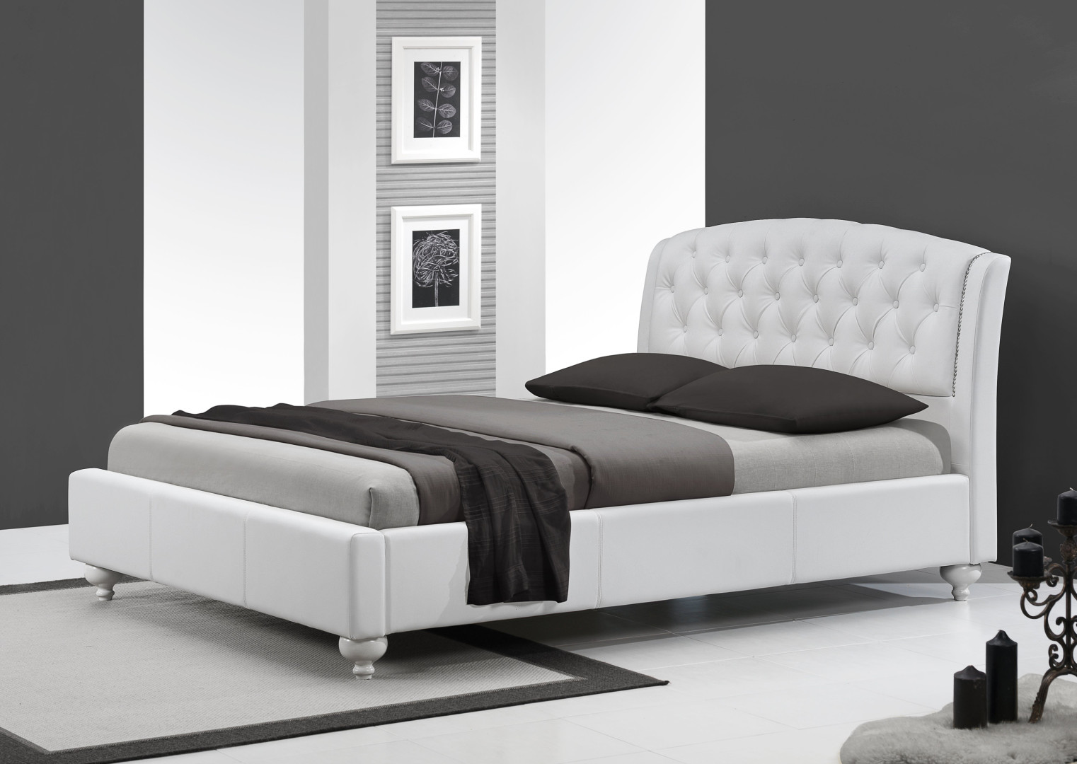 Produkt w kategorii: Łóżka, nazwa produktu: Łóżko Sofia Halmar białe pikowane