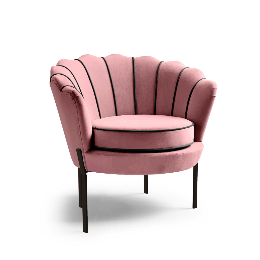 Fotel wypoczynkowy ANGELO różowy velvet