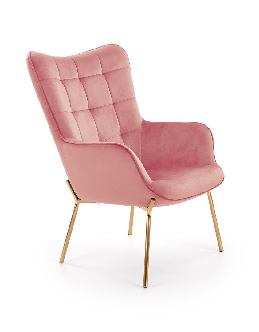 nazwa produktu: Fotel CASTEL 2 złoto-jasnoróżowy stylowy
