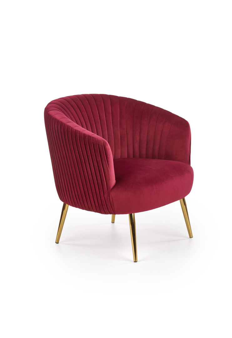 Produkt w kategorii: Fotele, nazwa produktu: Fotel CROWN bordowy złoty elegancki