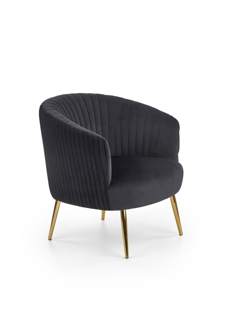 Produkt w kategorii: Fotele, nazwa produktu: Fotel wypoczynkowy CROWN czarno-złoty