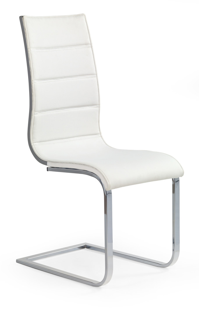 Krzesło K104 biało/popiel z ekoskórą