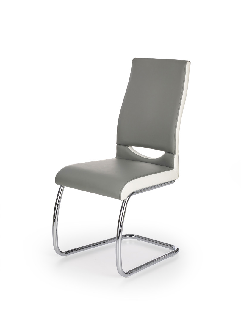Eleganckie krzesło Popielato-Białe K259