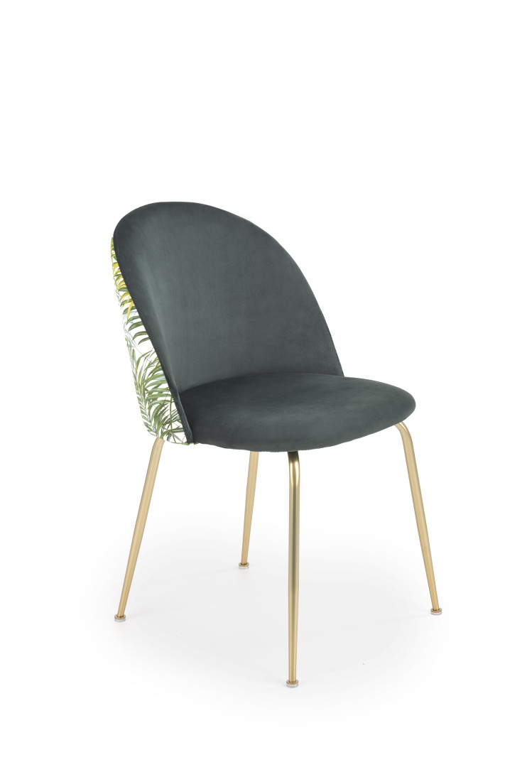 Produkt w kategorii: Krzesła, nazwa produktu: Krzesło K372 ciemna zieleń złoto