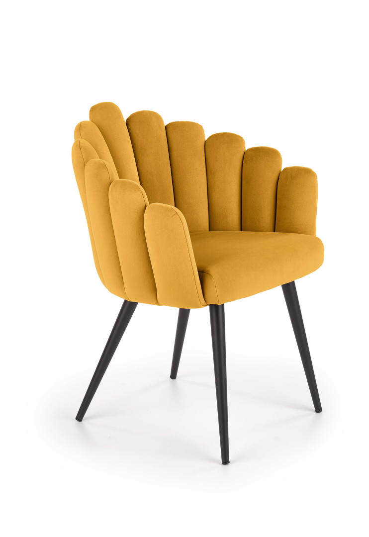 Eleganckie krzesło biurowe musztardowe Halmar