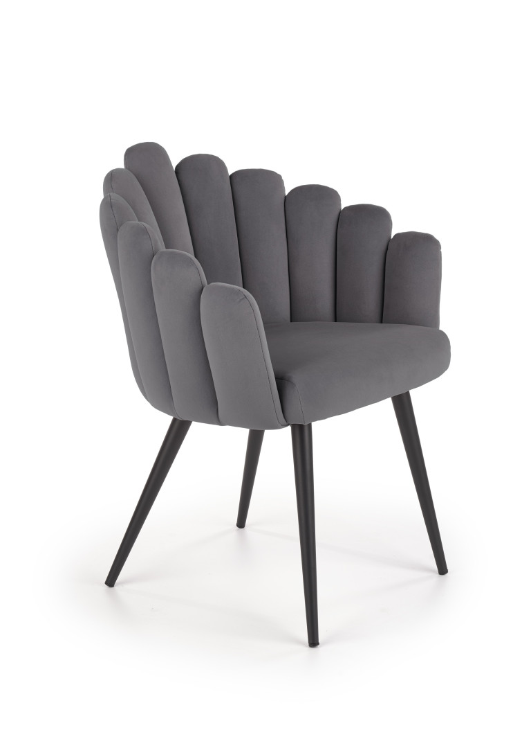 Luksusowe krzesło popielaty velvet K410