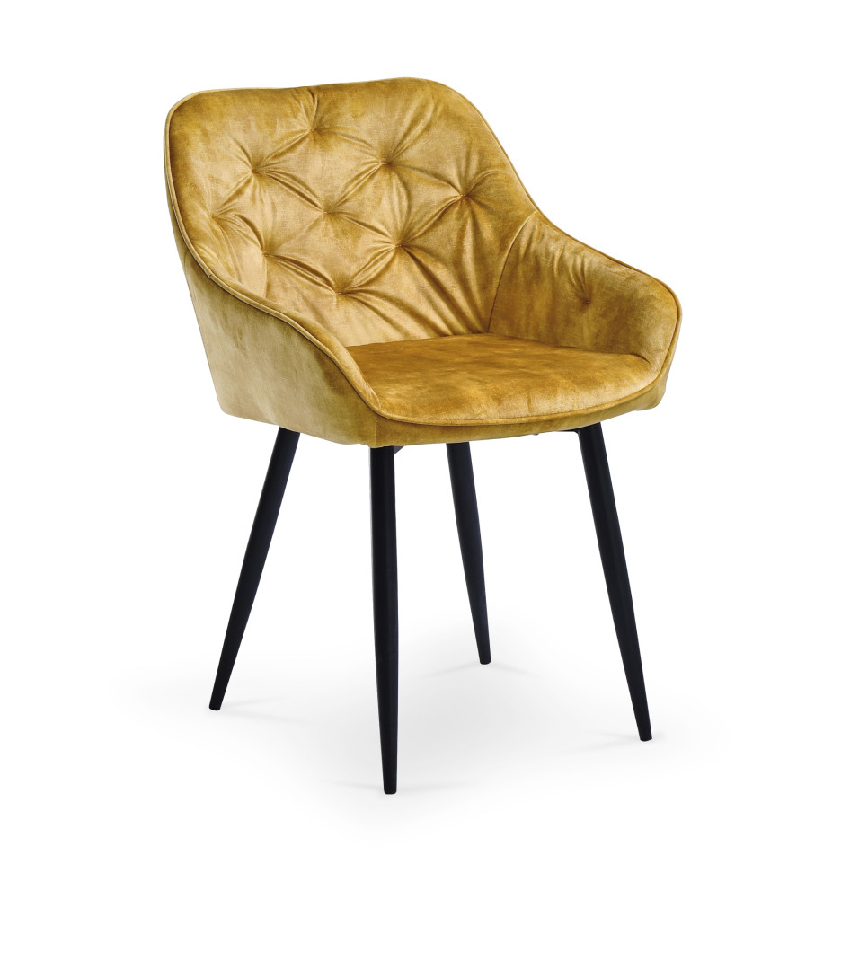 Eleganckie krzesło musztardowe K418
