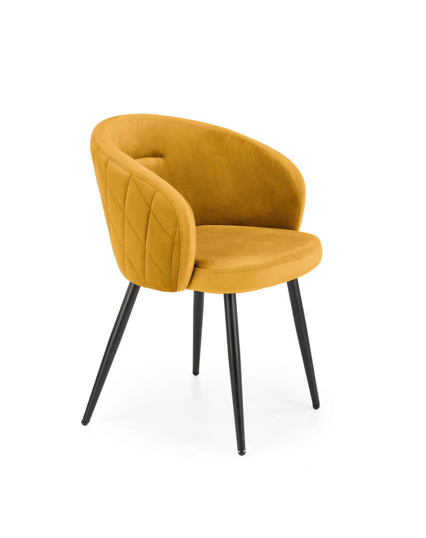 Krzesło musztardowe K430 eleganckie stylowe