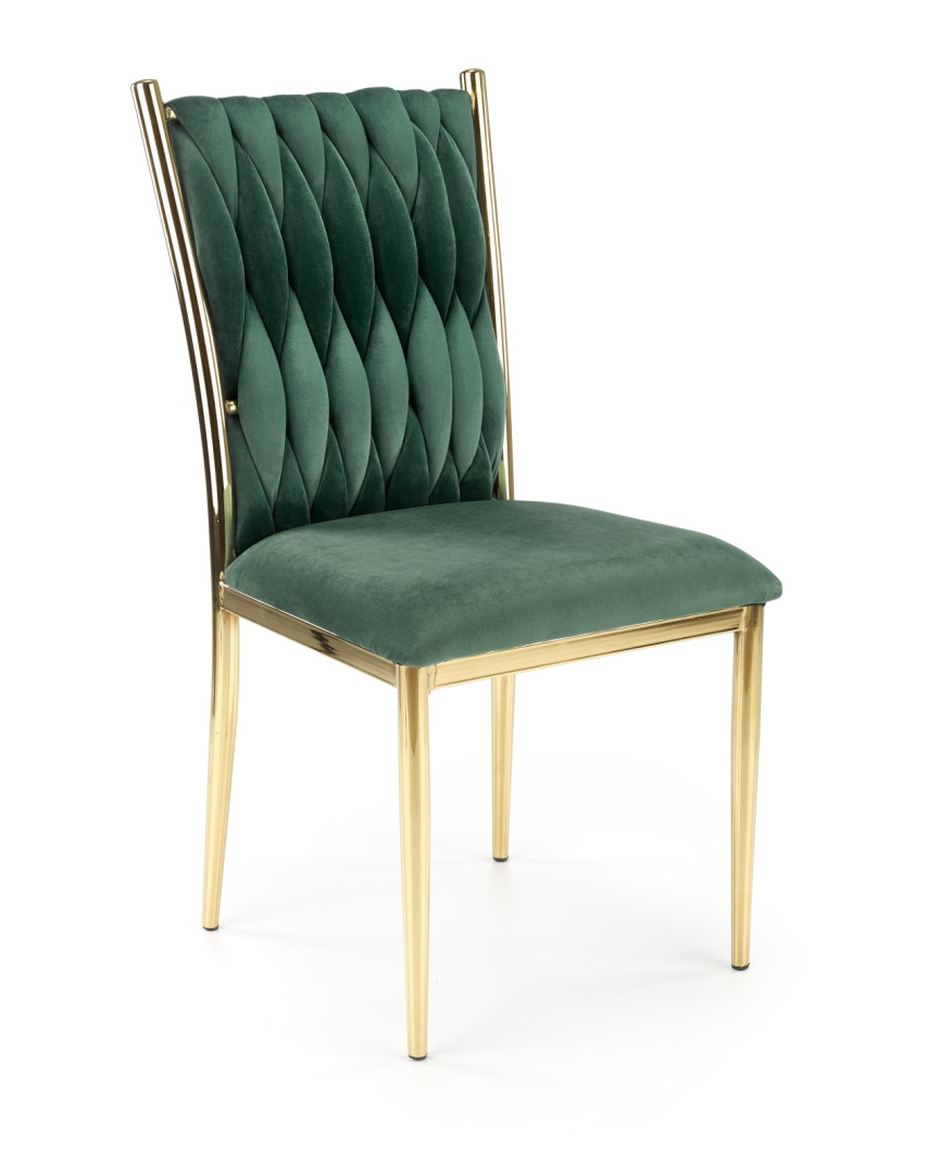 Produkt w kategorii: Krzesła, nazwa produktu: Eleganckie krzesło K436 ciemnozielone/złote