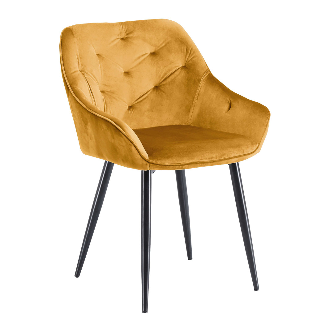 Produkt w kategorii: Krzesła, nazwa produktu: Eleganckie krzesło musztardowe K487