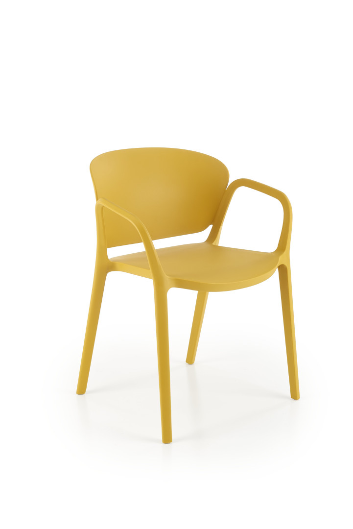 Produkt w kategorii: Krzesła, nazwa produktu: Krzesło plastikowe musztardowe Halmar K491