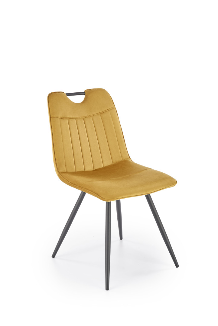 Produkt w kategorii: Krzesła, nazwa produktu: Luksusowe krzesło musztardowe K521 - elegance i solidność