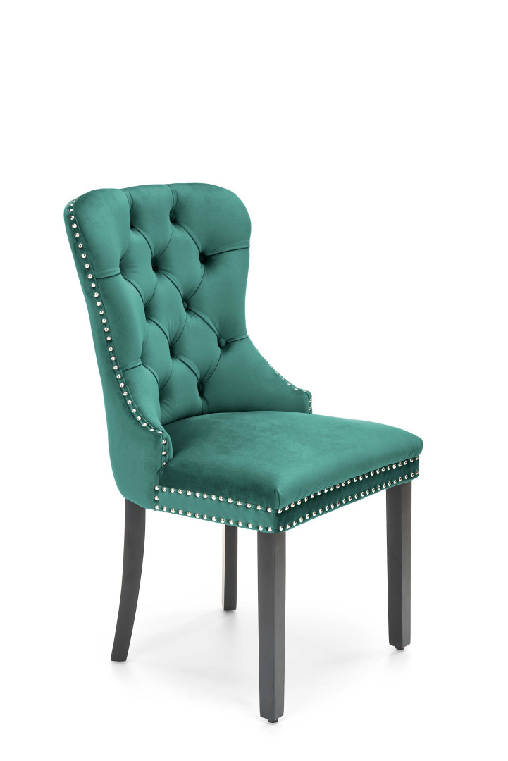 Produkt w kategorii: Krzesła, nazwa produktu: Krzesło MIYA czarne zielone velvet