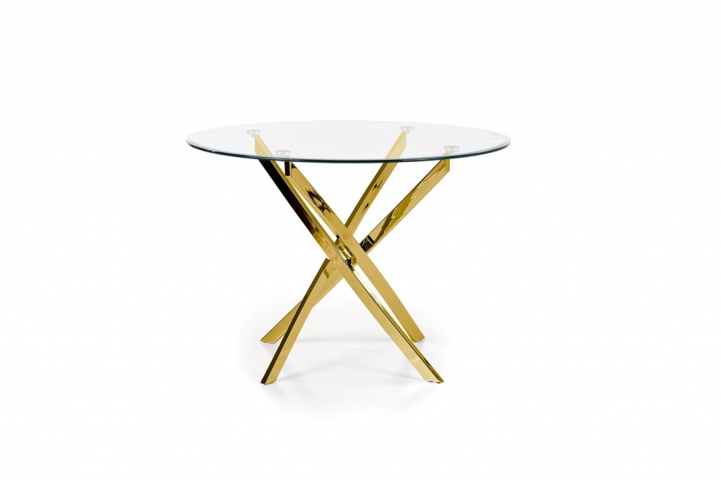 Stół Raymond szkło złota glamour elegancja