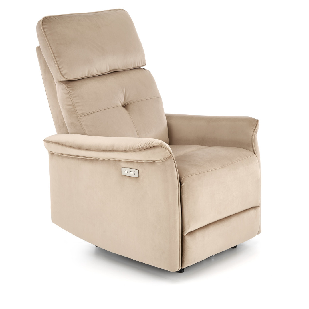 Produkt w kategorii: Fotele, nazwa produktu: Fotel Semir Beżowy z Funkcją Relaksacyjną