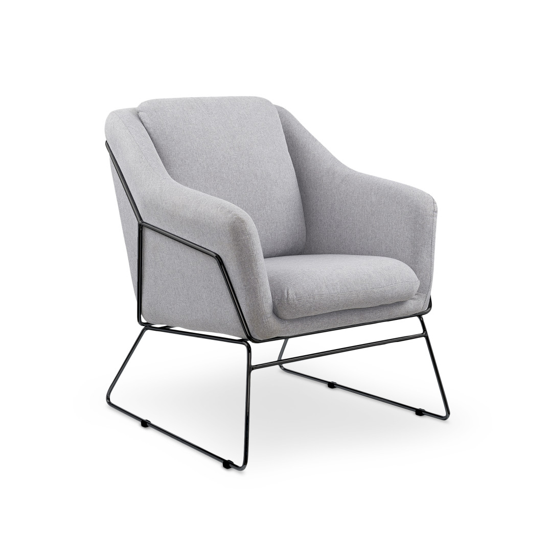 Produkt w kategorii: Fotele, nazwa produktu: Fotel Soft Szary Metalowy Stelaż