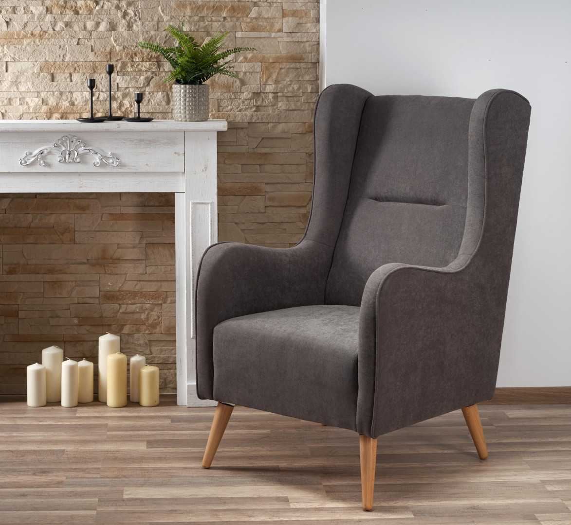 Produkt w kategorii: Fotele, nazwa produktu: Fotel wypoczynkowy CHESTER ciemny popiel LIRA