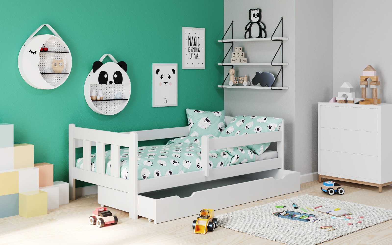 Produkt w kategorii: Łóżka, nazwa produktu: Łóżko dziecięce Marinella białe Halmar