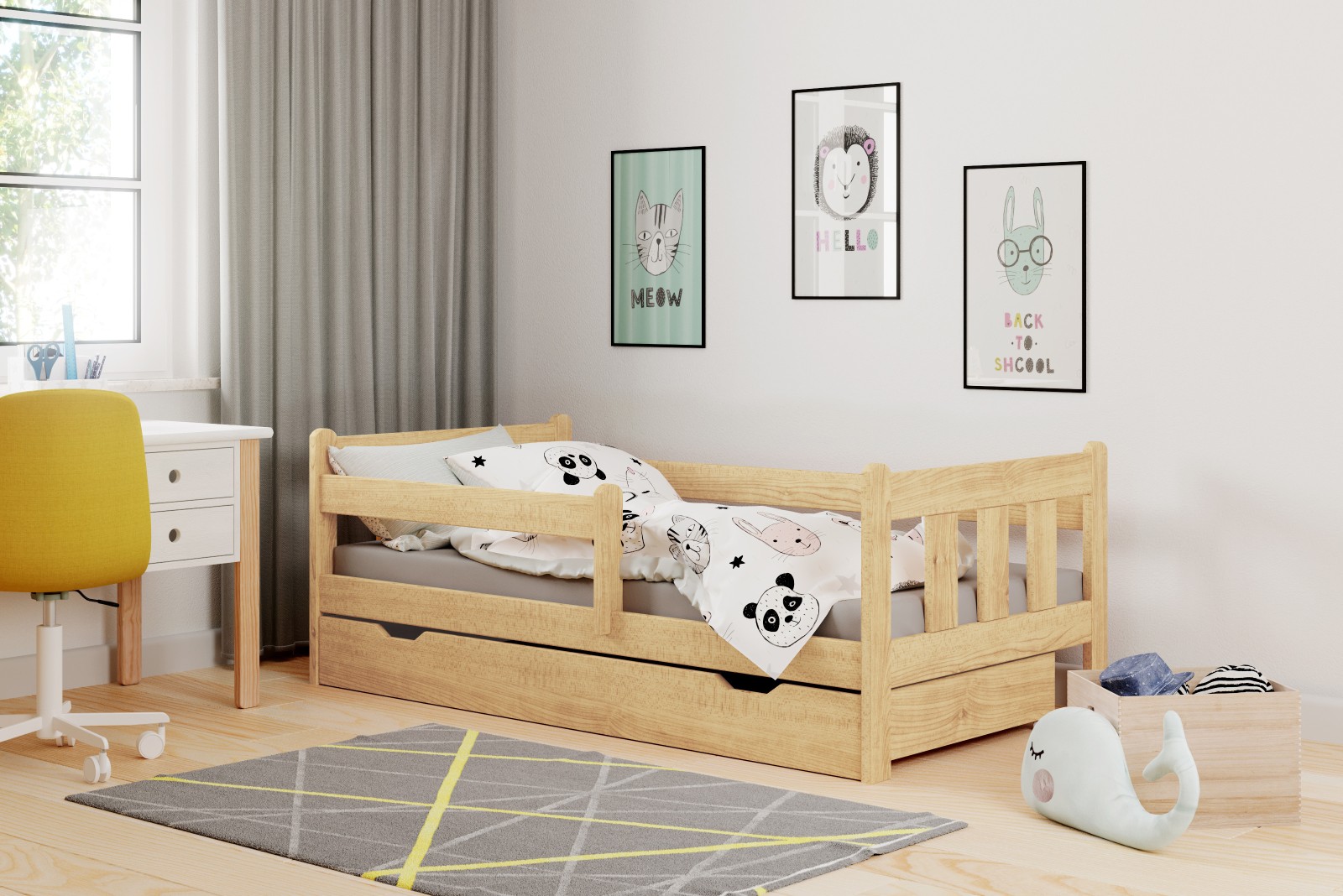 Drewniane łóżko dziecięce Marinella Halmar